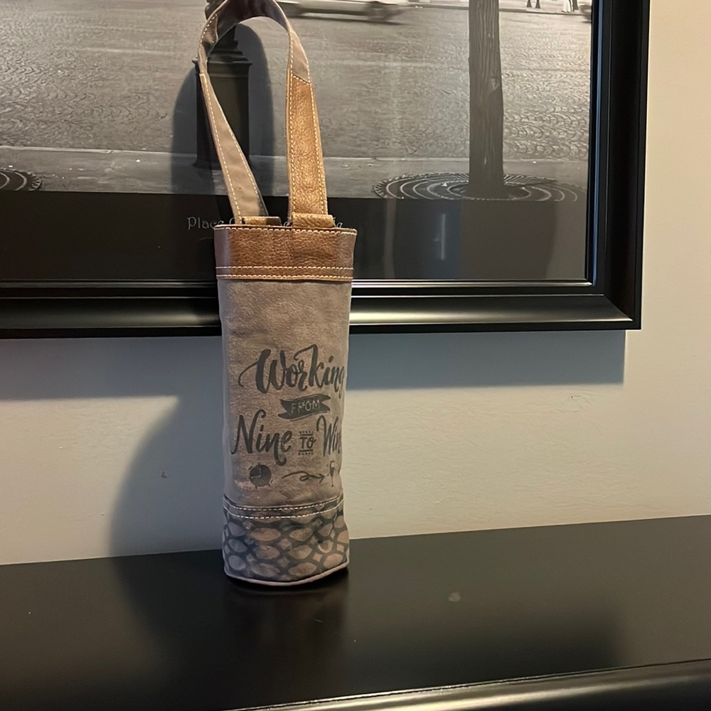 Canvas Wine tote - Working 9 to wine